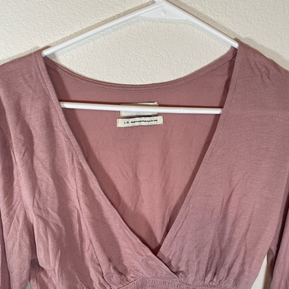 Urban Outfitters Pink Smocked Crop Blouse - Picture 7 of 8